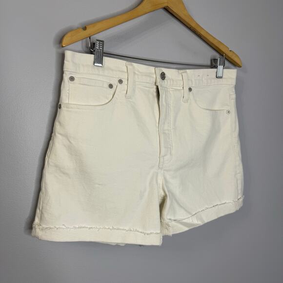 Madewell High-Rise Denim Shorts Tile White Stretch Women's 30 - Picture 3 of 11